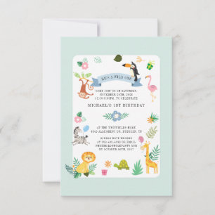 Convites Selvagem de Animais Selvagens de Safari primeiro a