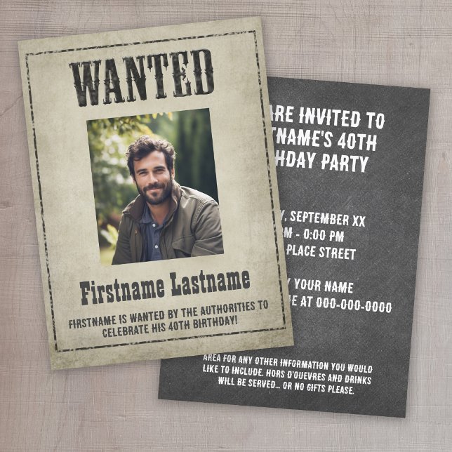 Convites Selvagem de Festa de aniversário de Poster (wanted - wild west birthday party invitation)