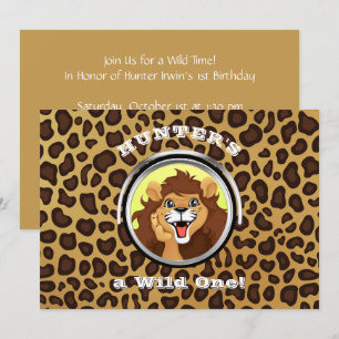 Convites Selvagem Selvagem Safari Aniversário Zoo Leopardo