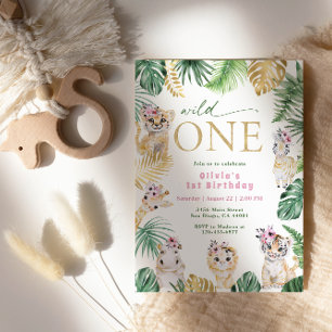 Convites Selvagem Selvagem Safari primeiro aniversario Dour