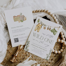 Convites Selvagem Um | Chá de fraldas Neutral Boho Safari