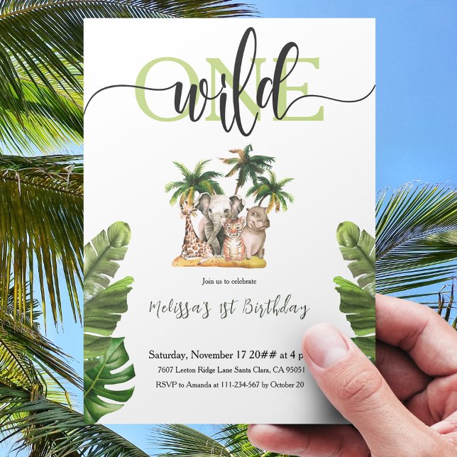 Convites Selvagem Uma Primeira Festa de aniversário De Anim (Criador carregado)