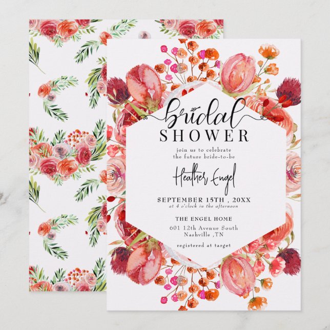 Convites Selvagens Elegantes | Chá de panela de Verão prima (Frente/Verso)