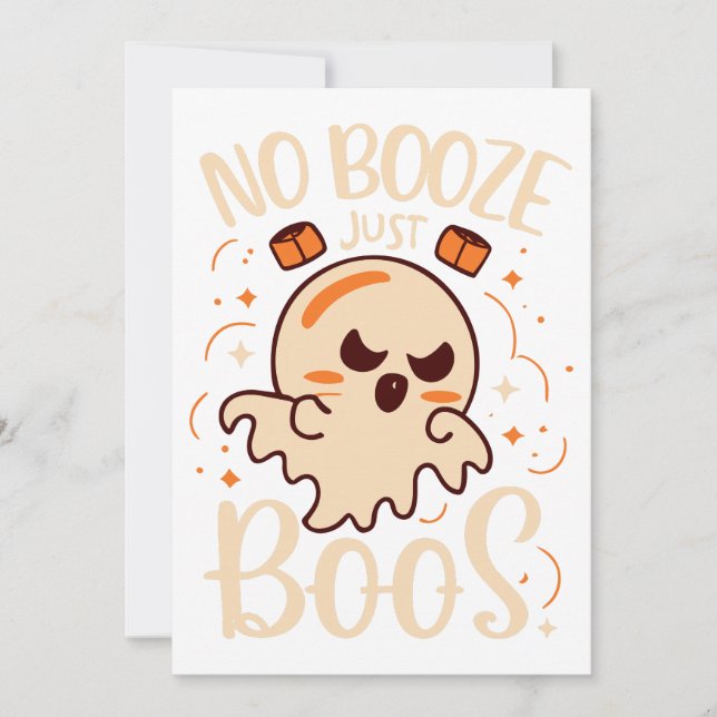 Convites Sem Booze, Só Boos Halloween (Frente)