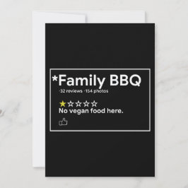 Convites Sem comida vegetariana para CHURRASCO familiar