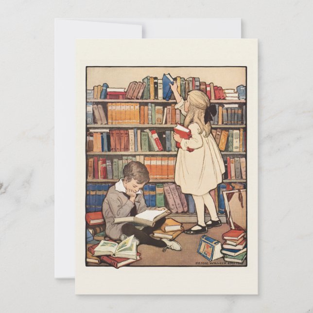 Convites Semana do Livro Infantil por Jessie Willcox Smith (Frente)