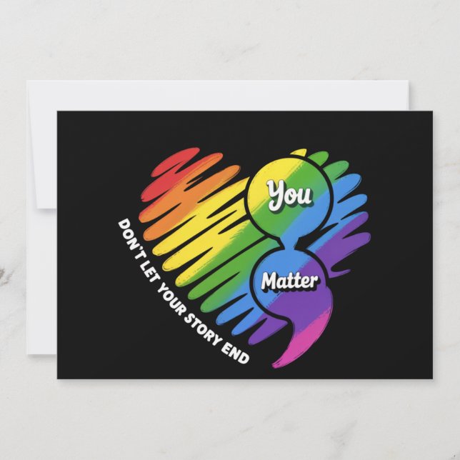 Convites Semikolon LGBTQ Suicídio Prevenção Mental Saúde (Frente)