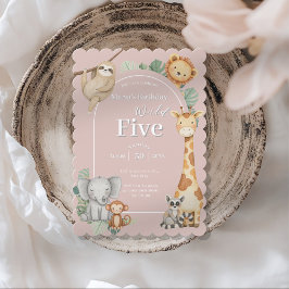 Convites Seminário Tropical de Animais Safari Selvagens Ros