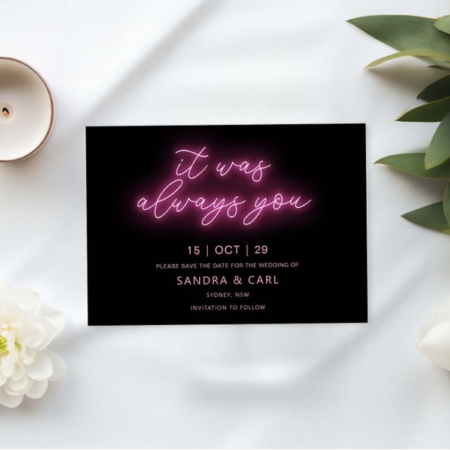 Convites Sempre foi você, Neon Glow Light. (Criador carregado)