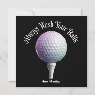 Convites Sempre Lave as Suas Bolas Camisa Divertida de Golf