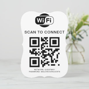 Convites Senha Wifi Verificação de código QR para conexão