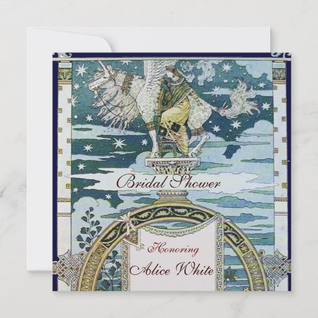 Convites SENHORA COM CHÁ DE PANELA UNICORN Silver (Frente)