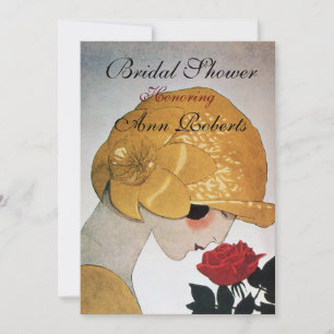 CONVITES SENHORA COM PARTIDO DE CHUVEIRO NUPCIAL MONOGRAMA 