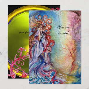 Convites SENHORA DO LAGO vibrante azul brilhante amarelo ro