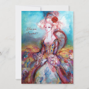 Convites SENHORA POMPADOUR , Festa de Fantasia Classuda com