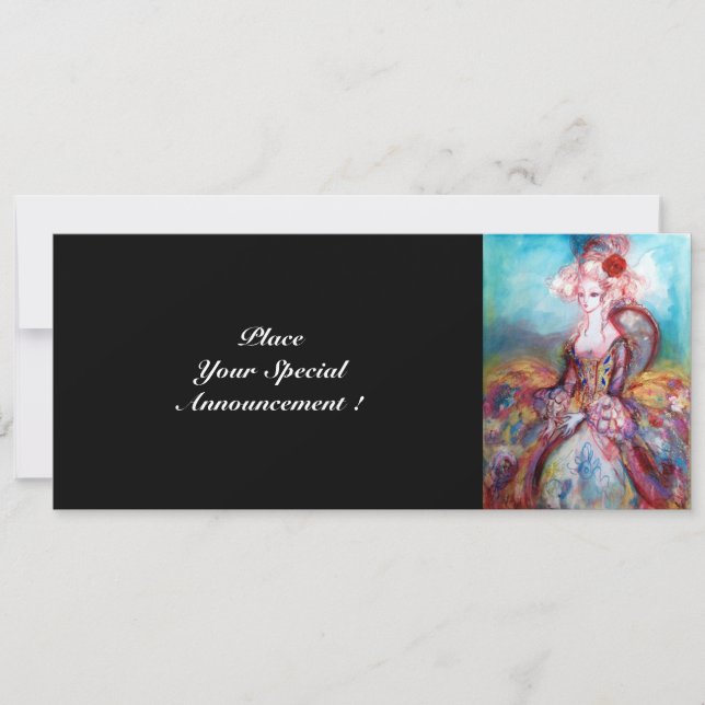 Convites SENHORA POMPADOUR , Festa de Fantasia Classy Gold (Frente)