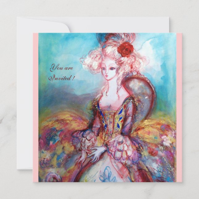 Convites SENHORA POMPADOUR, Festa de Fantasia de Ouro Sofis (Frente)