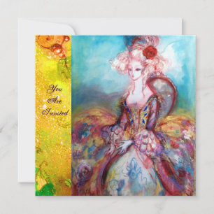 Convites SENHORA POMPADOUR, Festa de Fantasia de Ouro Sofis