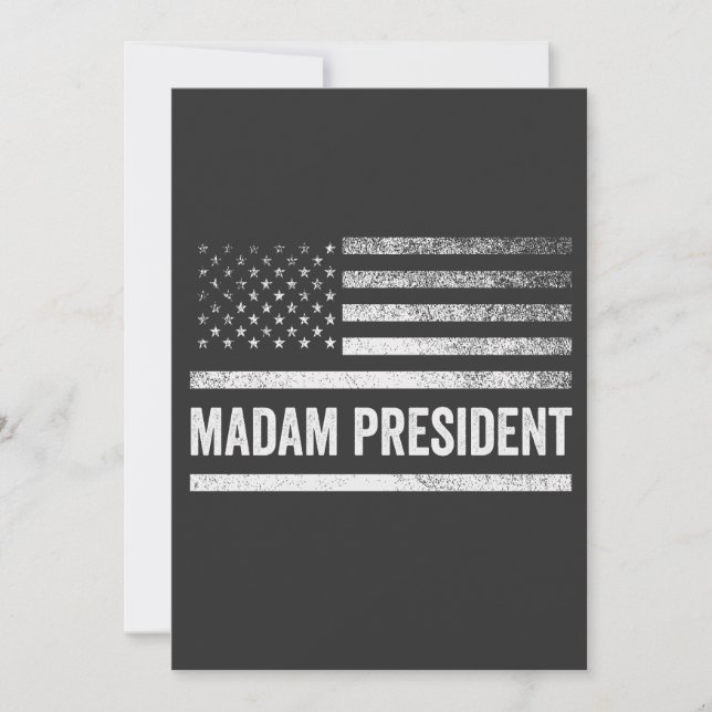 Convites Senhora Presidente Harris Walz American Flag Elect (Frente)