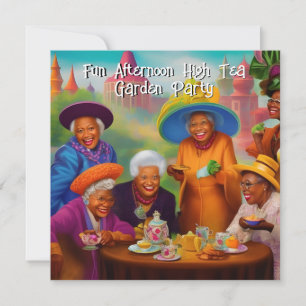 Convites Senhoras do Tea Garden Party, mais velhas e divert