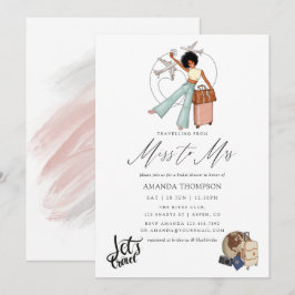 Convites Senhorita à Sra. Viagem Chá de panela