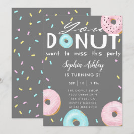 Convites Senhorita Este Partido Aniversário da rosquinha