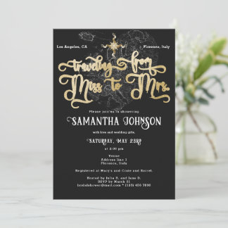 Convites Senhorita para a Sra. Preta, coração, Chá de panel