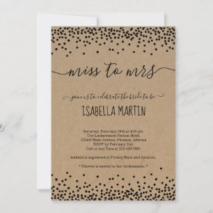 Convites Senhorita rústica à Sra. chá de panela - Kraft