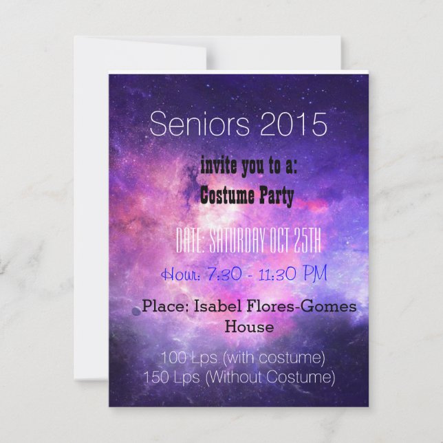 Convites Seniors party (Frente)