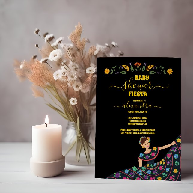 Convites Senorita Fiesta Chá de fraldas Mexicano Floral (Criador carregado)
