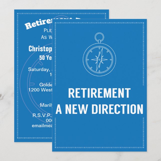 Convites Sentido corajoso moderno do compasso do partido de (Frente/Verso)