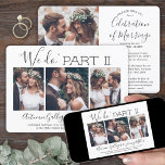 Convites Sequel Weding 4 Photo Collage We Do Part 2<br><div class="desc">Convide a família e amigos para testemunhar que você diz "eu faço" novamente com um elegante convite de casamento de sequelas de 4 fotos e fotos modernas. Toda a formulação é simples de personalizar, incluindo a citação que diz "nós fazemos parte II." Personalize-o para qualquer tipo de celebração de casamento,...</div>
