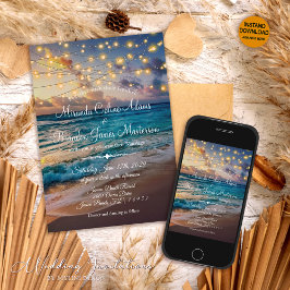 Convites Sequência Sunset Moderno Verão Luz de Praia Casame