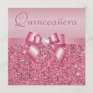 Convites Sequências Impressas Rosa e Quinceanera Arco