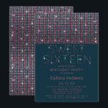 Convites Sequências Lípticas Cor-de-Letra-Rosa, de Luxo, Do<br><div class="desc">Este convite de aniversário dos Dezesseis, moderno e glamouroso, é perfeito para o evento que a sua filha adolescente fez uma vez na vida! Ele retrata um design de chic e luxo de uma fina sequência quadrada rosa cintilante impressa rosa brilhante sobre um simples fundo de sereia com uma característica...</div>