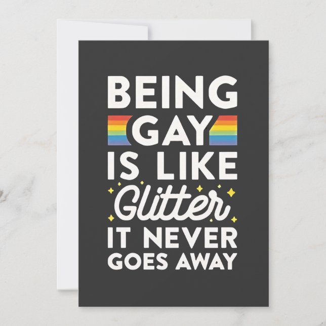 Convites Ser Gay é como um relâmpago, nunca vai embora. (Frente)