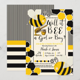 Convites Será Abelha Chá de Bebê Revelação do Sexo
