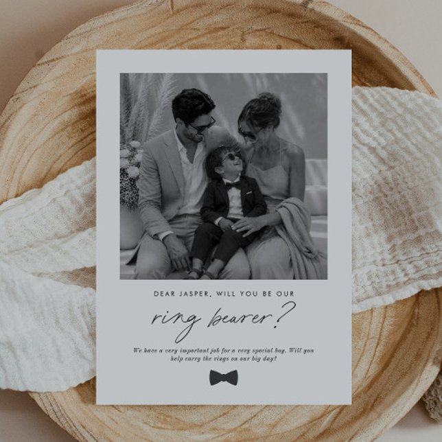 Convites Será Nosso Portador de Aliança Proposta Manuscrita (Zazzle Will You Be Our Ring Bearer Handwritten Proposal Invitation)
