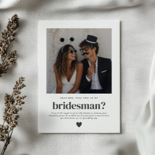 Convites Será que Você Será Meu Bridesman Foto Proposta