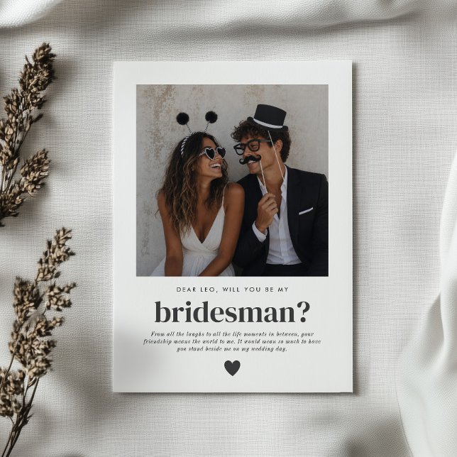 Convites Será que Você Será Meu Bridesman Foto Proposta (Zazzle Will You Be My Bridesman Photo Proposal Invitation)