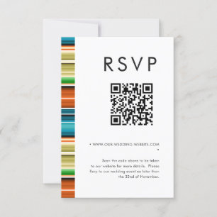Convites Serape Summer Stripes Casamento Código QR RSVP