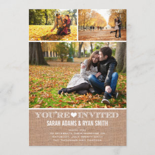 Convites Serapilheira bonito do coração que Wedding o