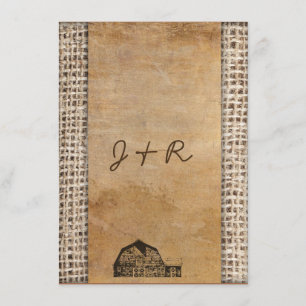 Convites Serapilheira rústica do celeiro do vintage do pa