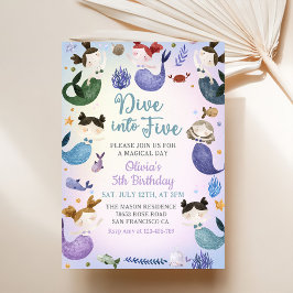 Convites Sereia 5 De Aniversário A Cinco Festas