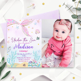 Convites Sereia Aniversário No Mar