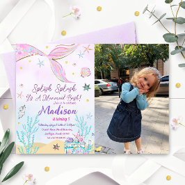 Convites Sereia Aniversário No Mar