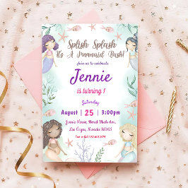 Convites Sereia Aniversário No Mar