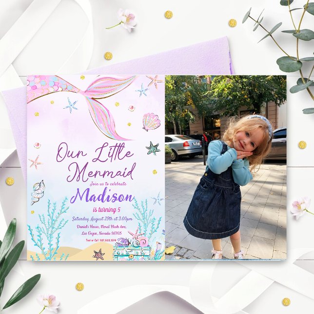 Convites Sereia Aniversário No Mar (Criador carregado)