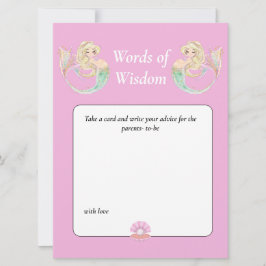 Convites Sereia aquarela Chá de Bebê. Rosa Sabedoria