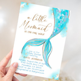 Convites Sereia Azul Sob O Chá de fraldas Do Mar